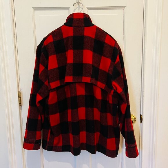 Vintage 40s Men’s Carter’s Red Black Buffalo Plaid Wool Work Wear Jacket Coat M - Picture 9 of 16